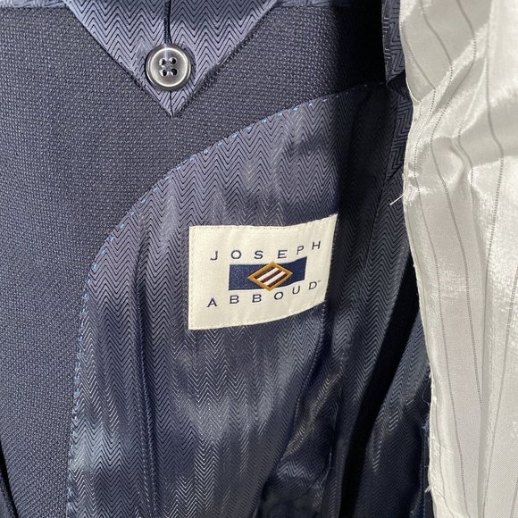 Joseph Abboud 100% Wool Reda Super 110's Sport Coat Blazer Blue 40L Textured - Picture 10 of 13